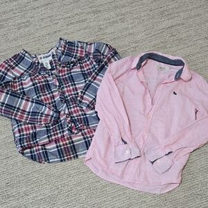 2 Girl's Long Sleeve Shirts L.O.G.G. Label Of Graded Goods Sz. 8-9 Y NICE